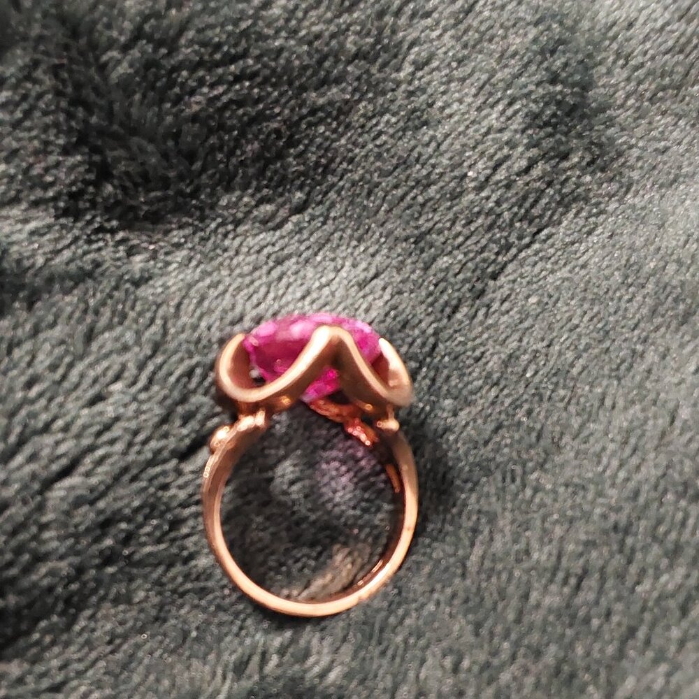 10 KT Gold, 1963 Edison's Jewelry store PINK GEMSTONE RING BEAUTIFUL - Picture 8 of 17
